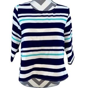 Everly White and Blue Striped Top
